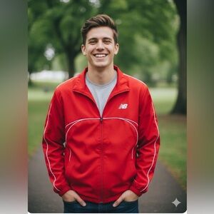 New Balance Men's Vibrant Red‎ Windbreaker 2XL